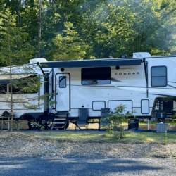 Every RV site comes with 30 and 50 amp hookups.